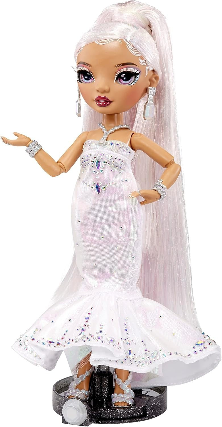 Holiday Collector Fashion Doll Rhinestone Gown Multicolor Hair Stand