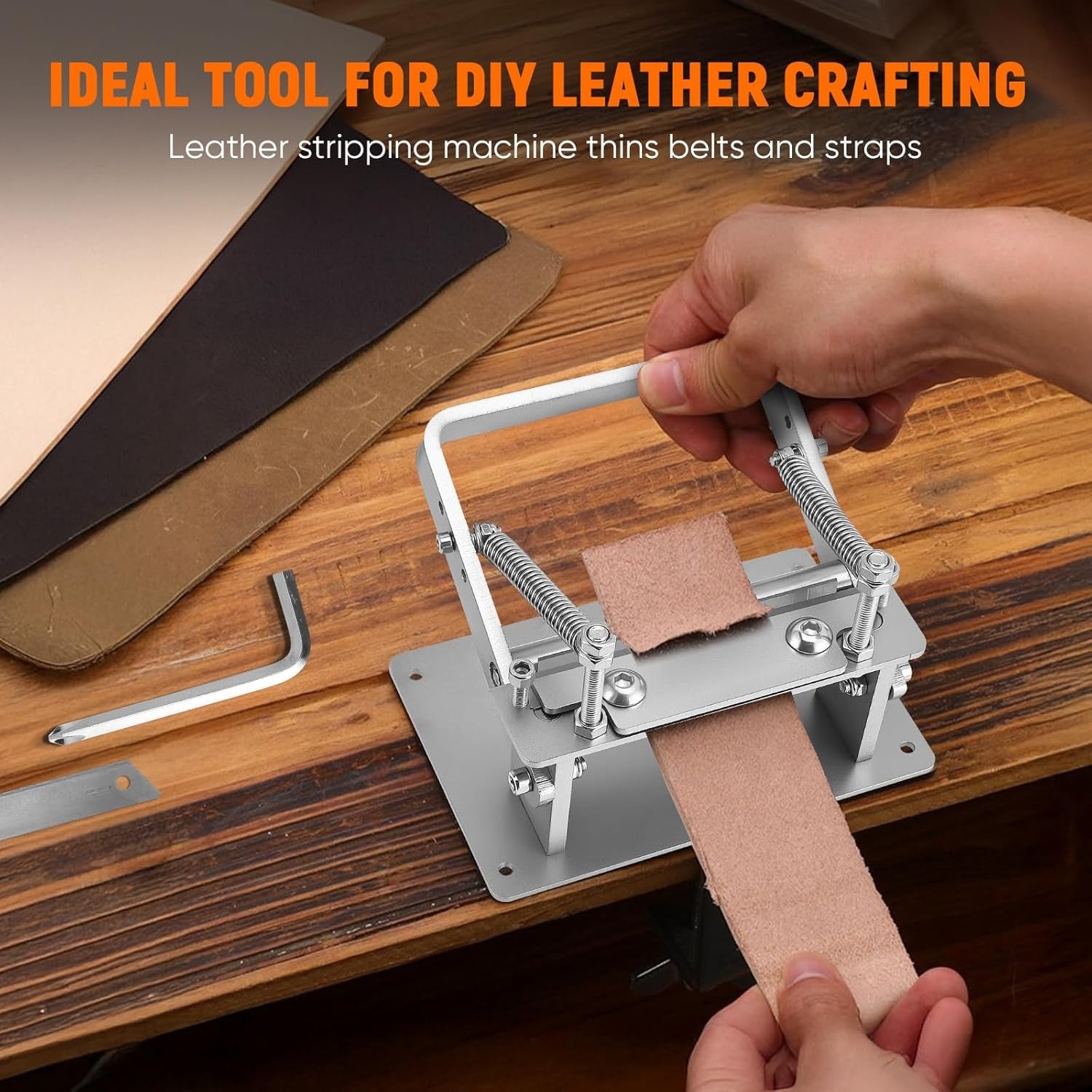 Leather Skiver Splitter Machine Manual Adjustable Thickness Craft Tool