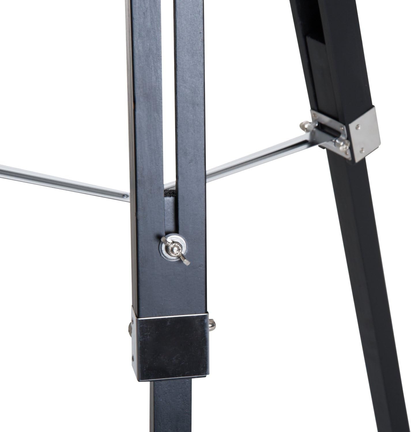 Industrial Tripod Floor Lamp Adjustable Height Spotlight Wood Legs Black Gold