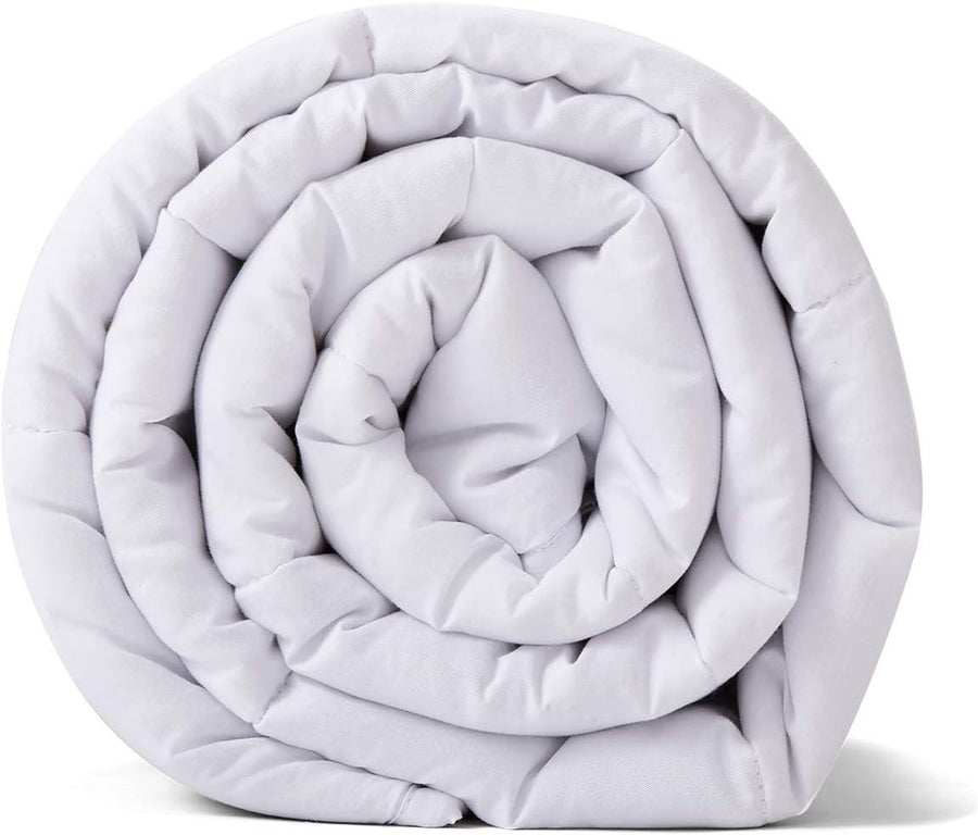 Weighted Blanket 60x80", 15lbs Cotton Glass Beads, Breathable, White
