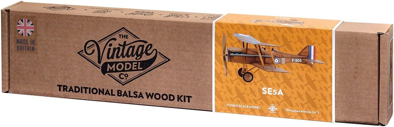 WWI Biplane Model Kit Flying Rubber-Powered Vintage Aircraft 1:10 Scale