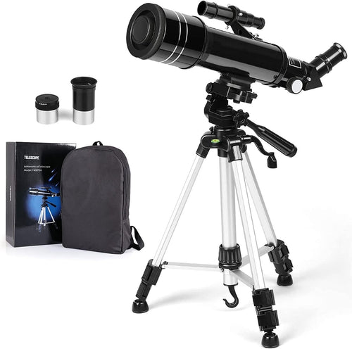 Portable 70mm Refractor Telescope 400mm Travel Scope for Moon & Stars