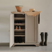 Truffle Wooden Shoe Cabinet with Adjustable Shelves & Airflow Doors