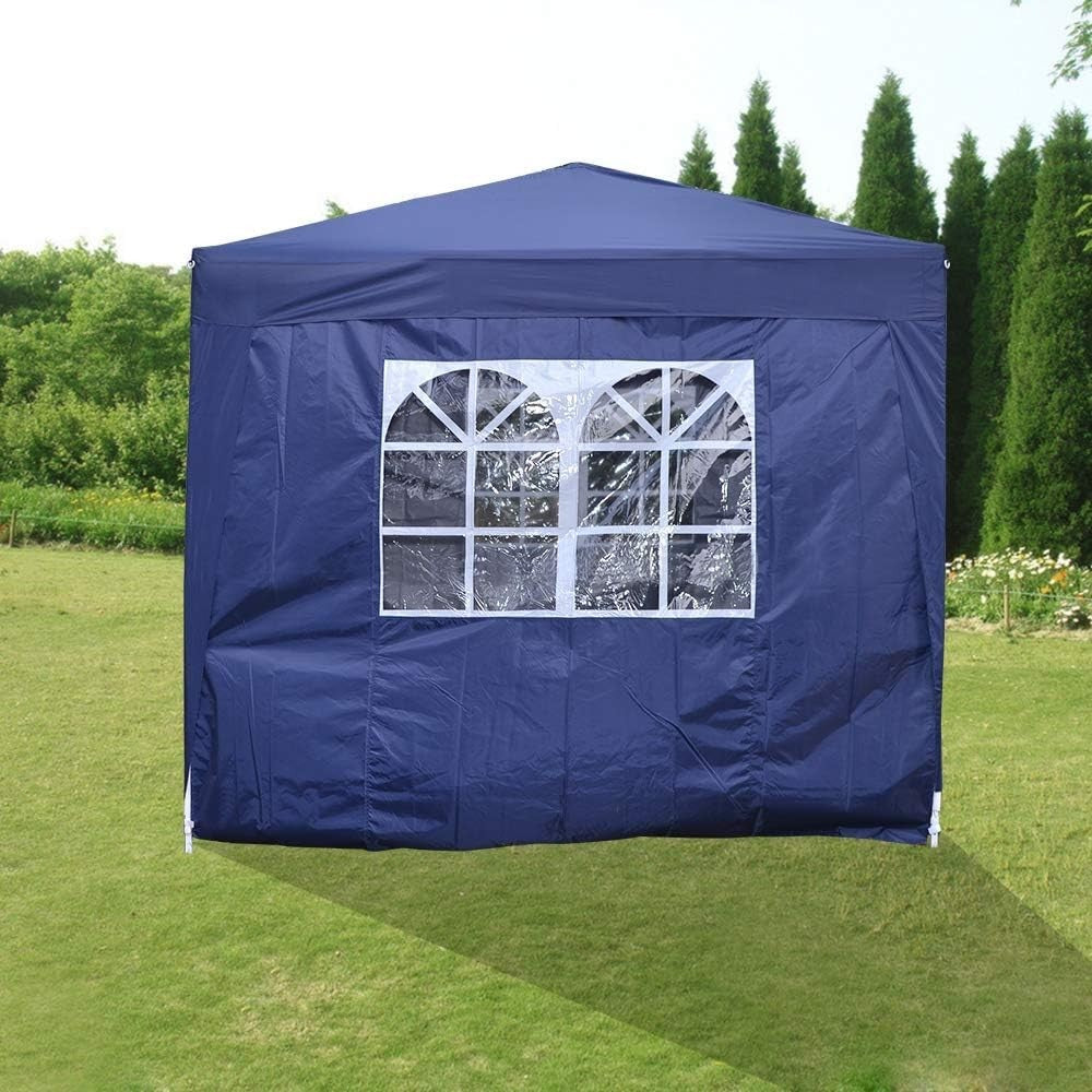 2.5x2.5M Blue Pop Up Gazebo With Sides Waterproof Outdoor Garden Party Tent