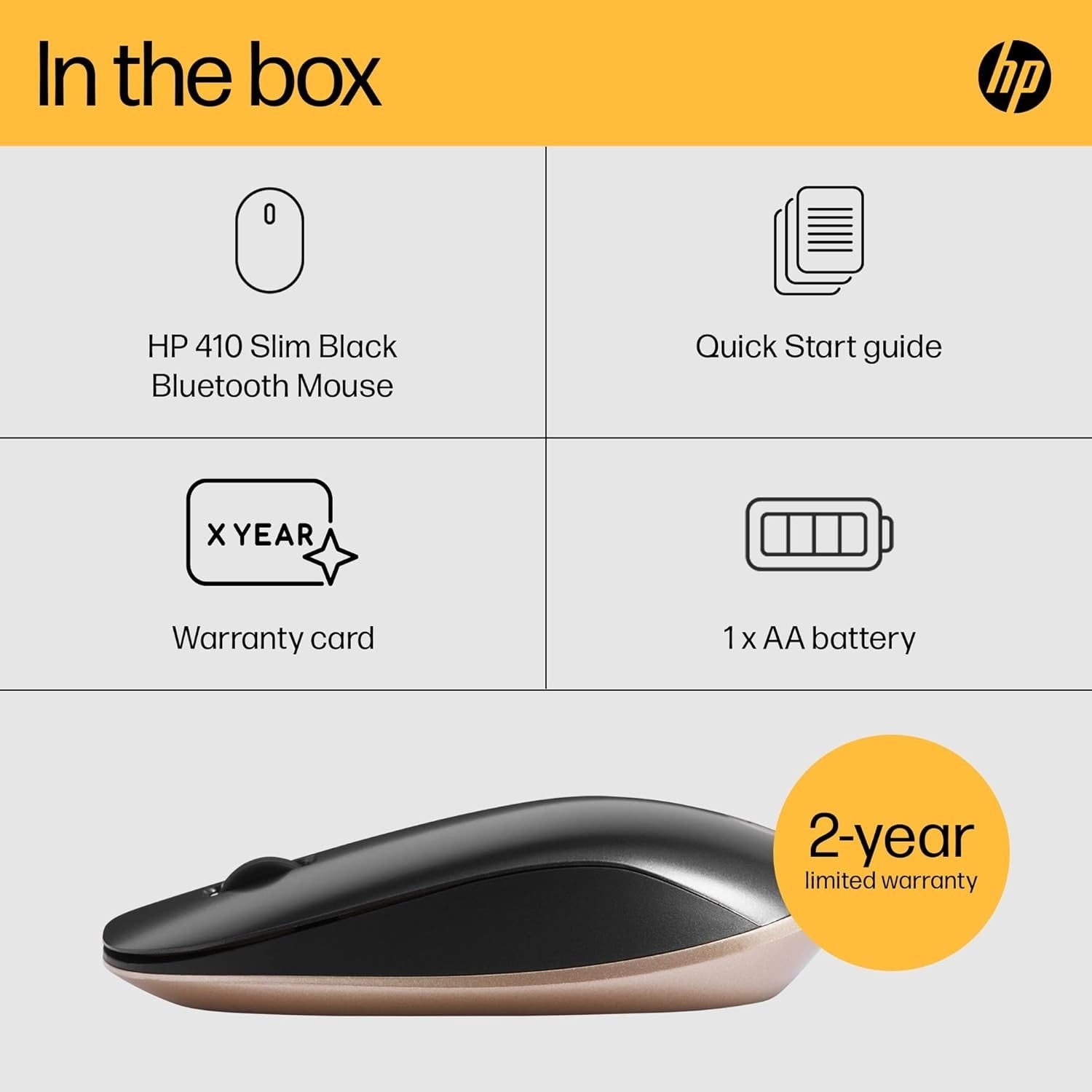 Slim Bluetooth Mouse Multi-Surface 12 Month Battery Silver