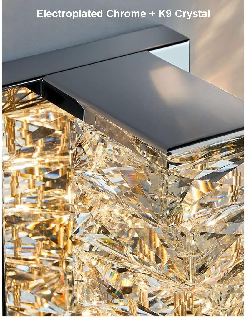 Silver Crystal Wall Light LED Sconce | Elegant Bedroom & Hallway Lamp