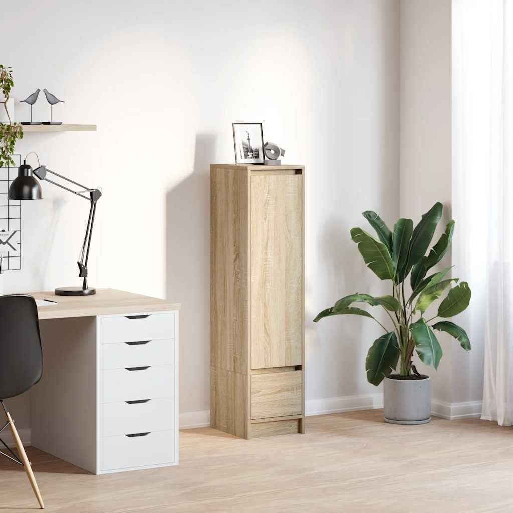 Modern Sonoma Oak Storage Cabinet with Spacious Drawer & Moisture Resistance