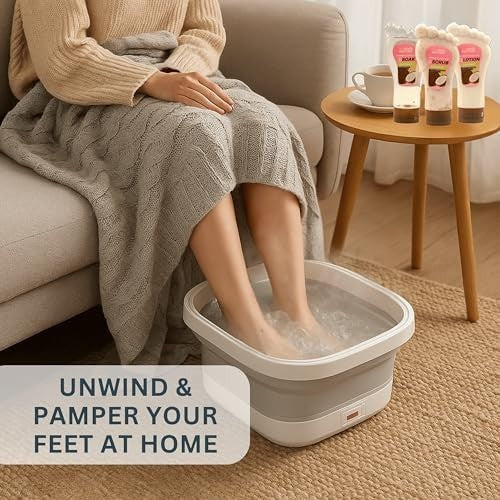 LED Foot Spa Massager Shiatsu Rollers Heat Therapy Medicine Box
