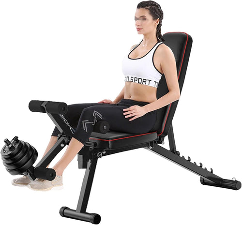 Multi-Angle Workout Bench With Leg Extension Curl 440lb Home Gym