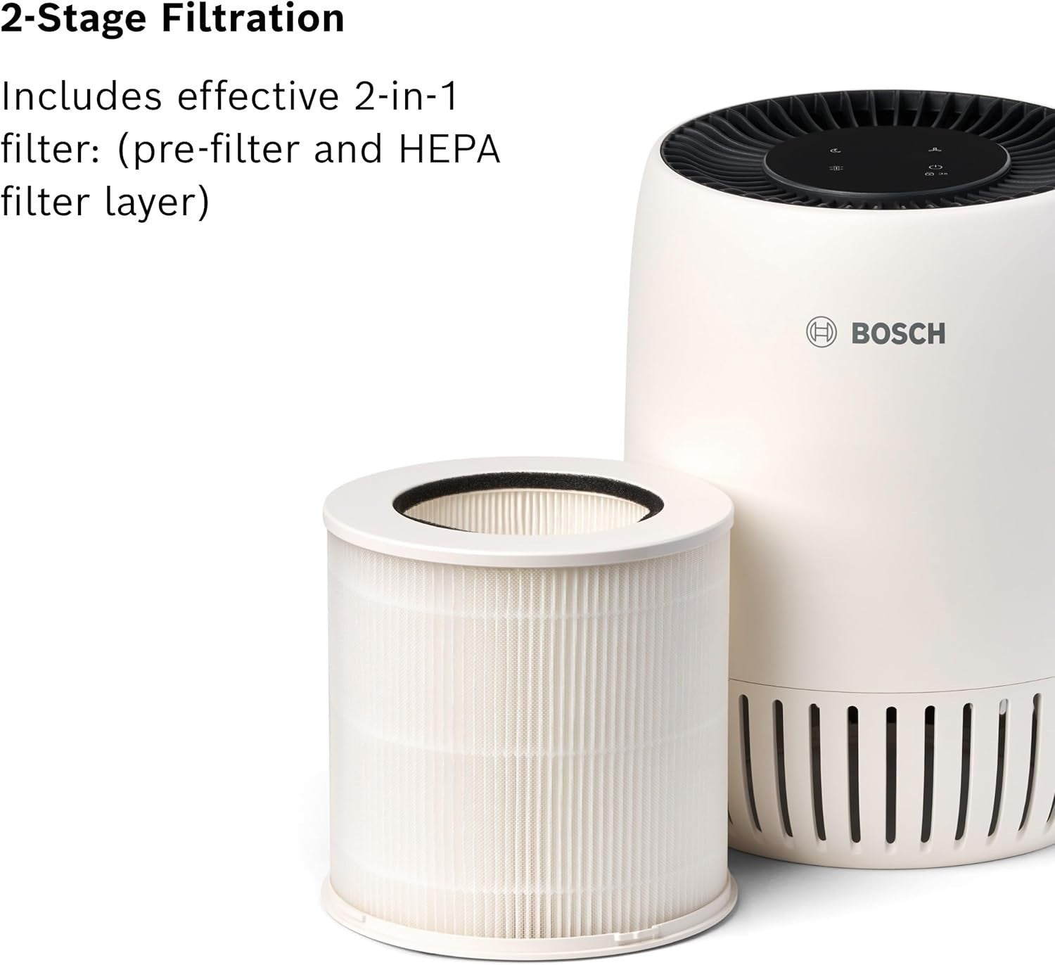 Quiet HEPA Air Purifier 100m³/h Bedroom Sleep Mode USB-C 23m²