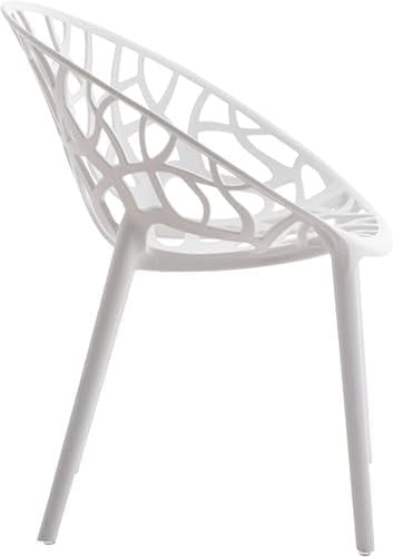 Set of 6 Indoor Outdoor Stackable Dining Chairs Plastic Patio White