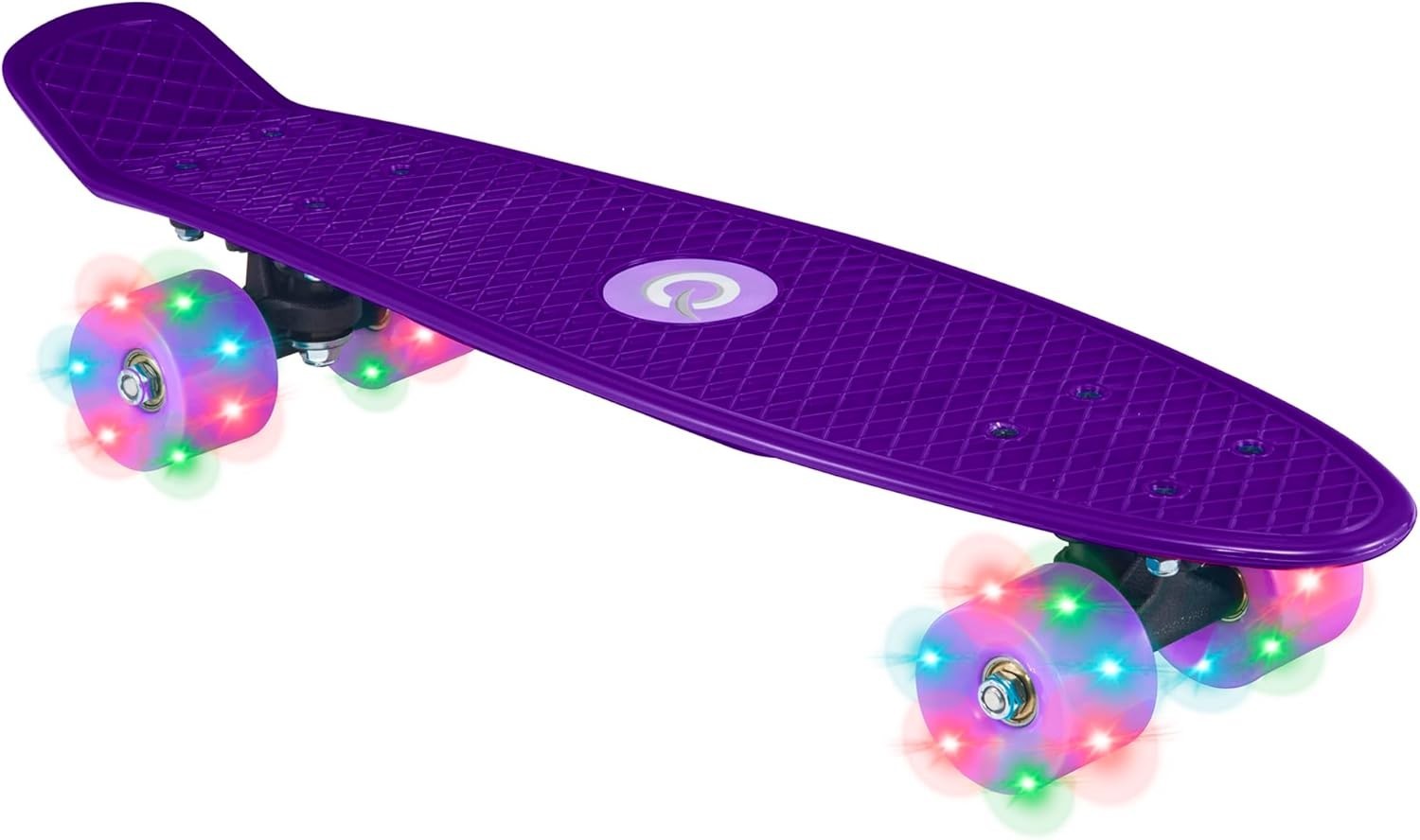 22" Purple Light-Up Mini Cruiser Skateboard | Kids Beginner Penny Board