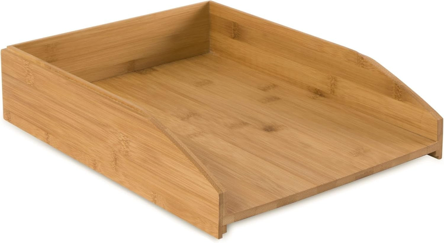 Stackable Bamboo Letter Tray 3-Pack | Desk File Organiser A4 Paper Storage
