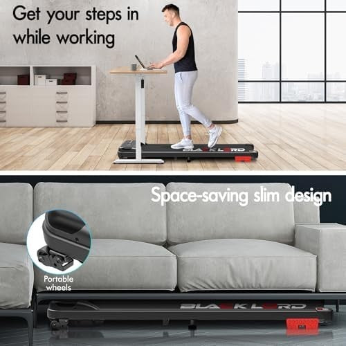 Under Desk Treadmill 3.2HP 4% Incline Shock Absorbing Portable