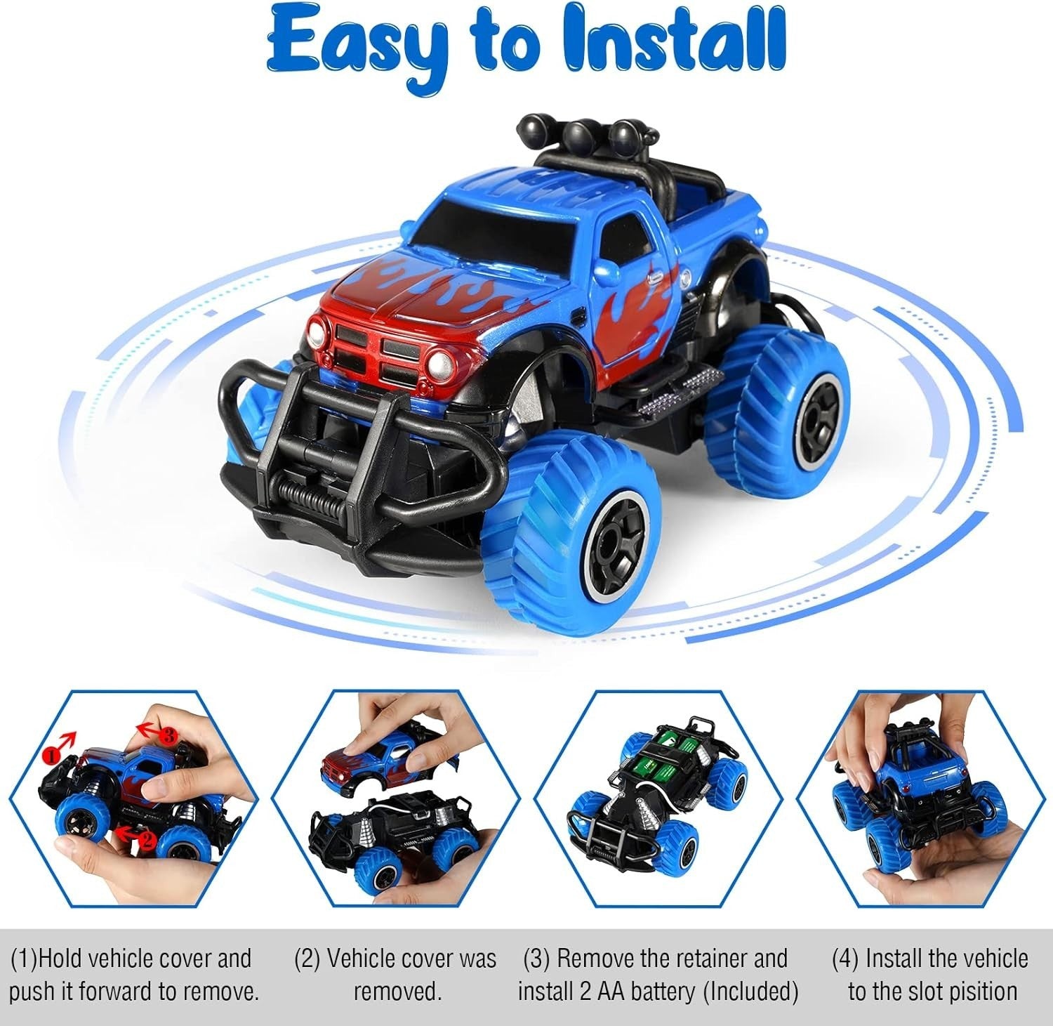 Remote Control Car for Kids 3-8 | Off-Road RC Monster Truck Toy