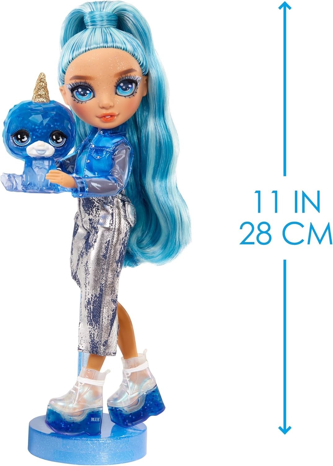 Blue Fashion Doll with Sparkle Slime Magical Pet Accessories 28cm