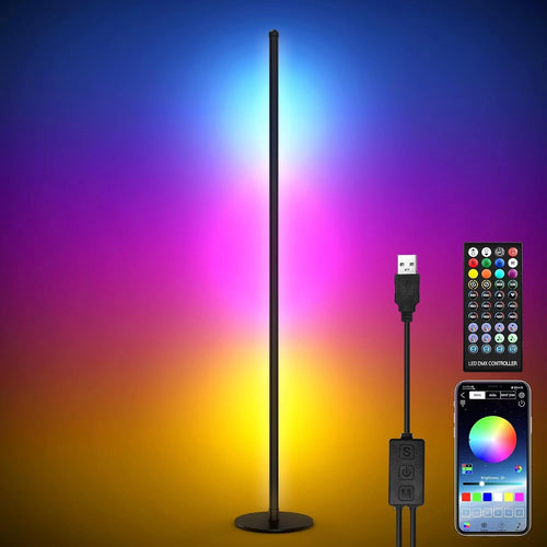 RGB Corner Floor Lamp 156cm Smart LED Light App Remote Music Sync