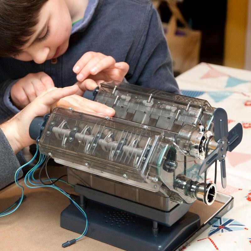 Build Your Own V8 Engine Kit - Interactive Model with Sounds & Lights - 300 Pcs