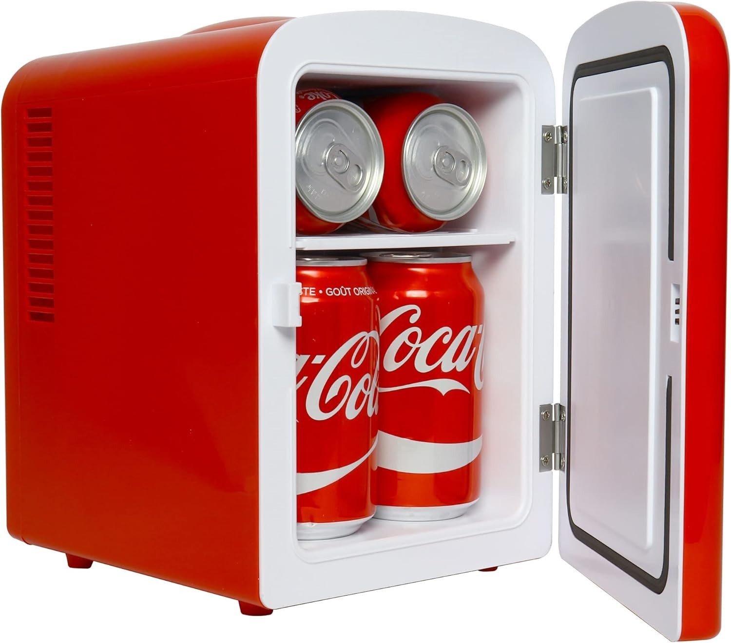 4L Mini Fridge Portable Coca-Cola Cooler Bedroom Office Dorm Red
