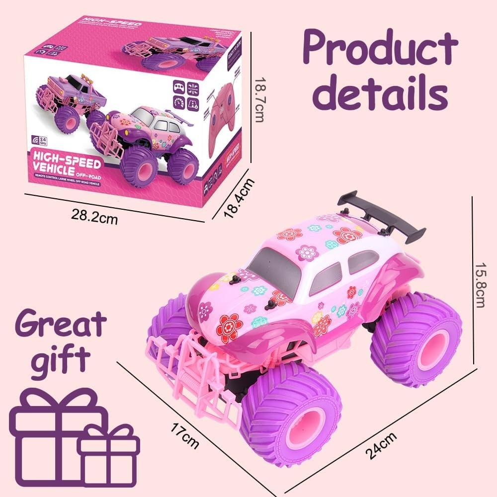 Pink RC Off-Road Jeep for Girls 4-14 – Rechargeable Climbing Toy Car, Gift