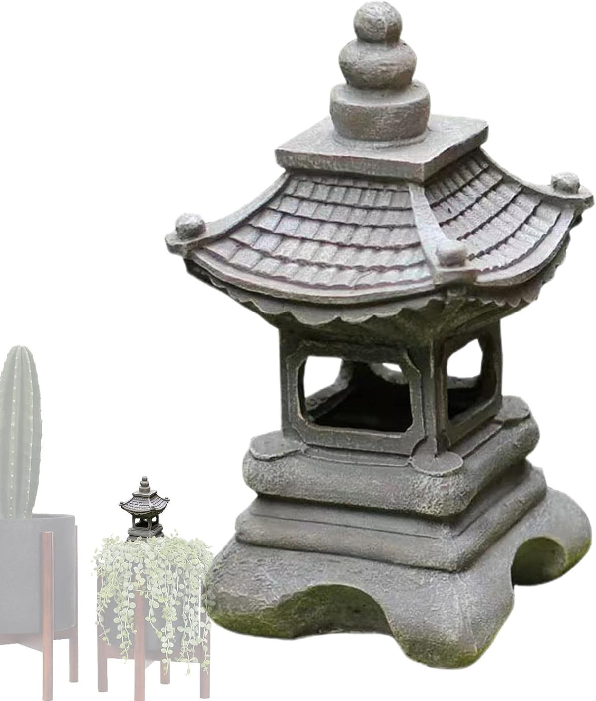 Solar Path Light Four-Corner Pavilion Palace Lantern for Garden Patio Yard