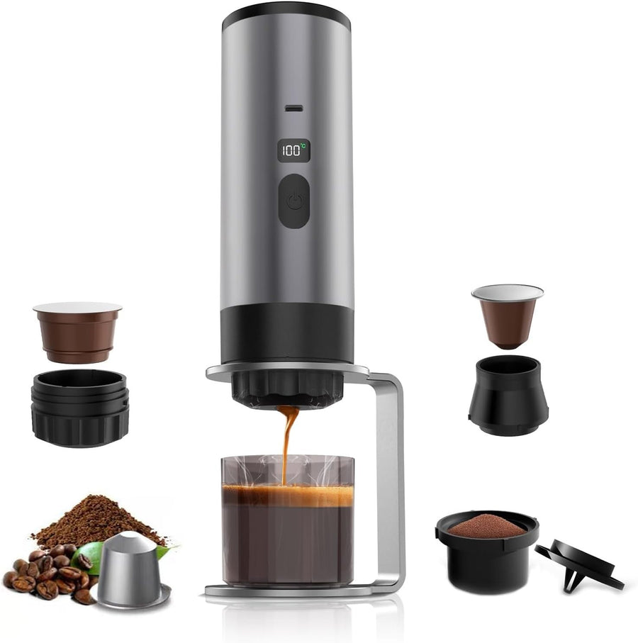 Portable Self-Heating Espresso Maker 20Bar Mini Travel Coffee Machine 3-in-1