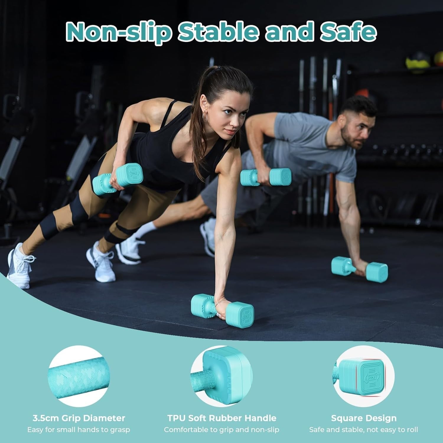 4-in-1 Adjustable Dumbbells 2.5KG Pair Compact Non-Slip Home Workout