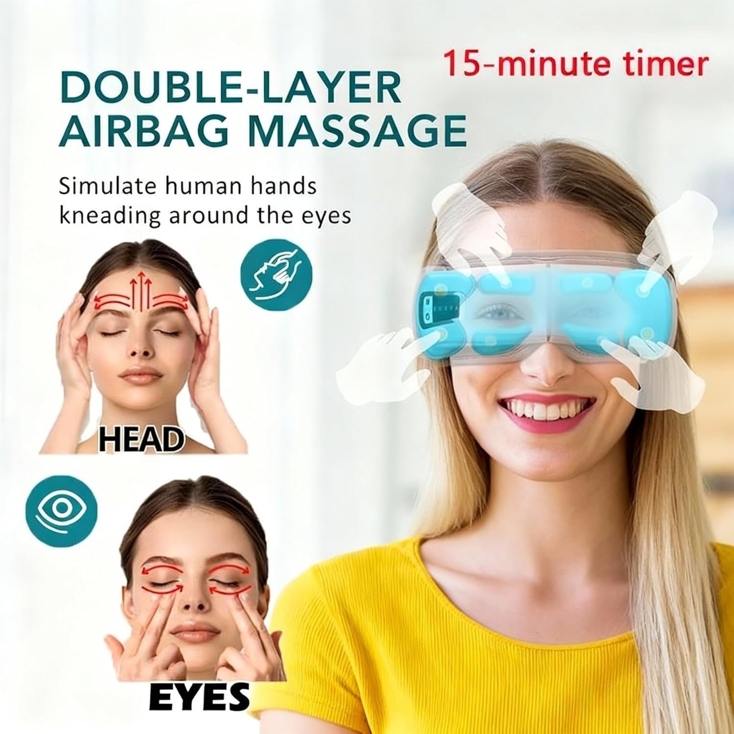Heated Eye Massager Bluetooth Sleep Mask Dry Eyes Headache Relief