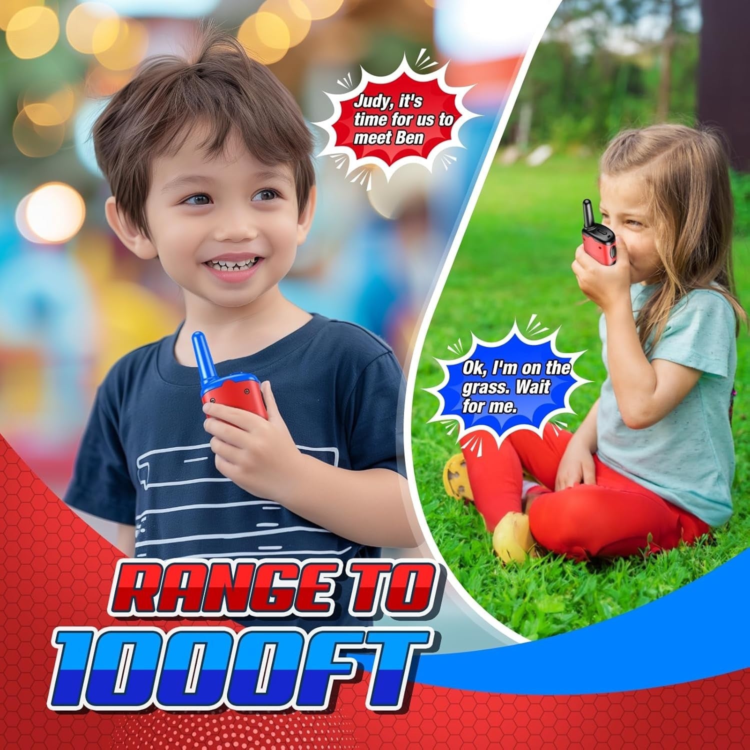 Kids Spider Walkie Talkies Rechargeable Toy Long Range Gift 2 Pack