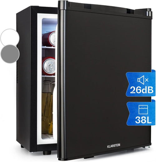 38L Mini Fridge Black Portable Cooler and Drinks Fridge Adjustable Shelves