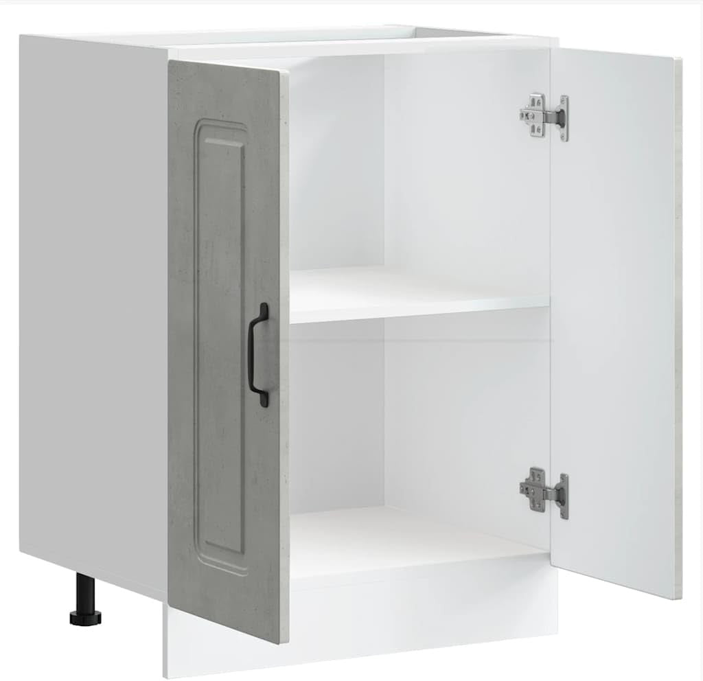 Modern Grey Bathroom Vanity Cabinet 60cm Under Sink Storage Unit with Doors