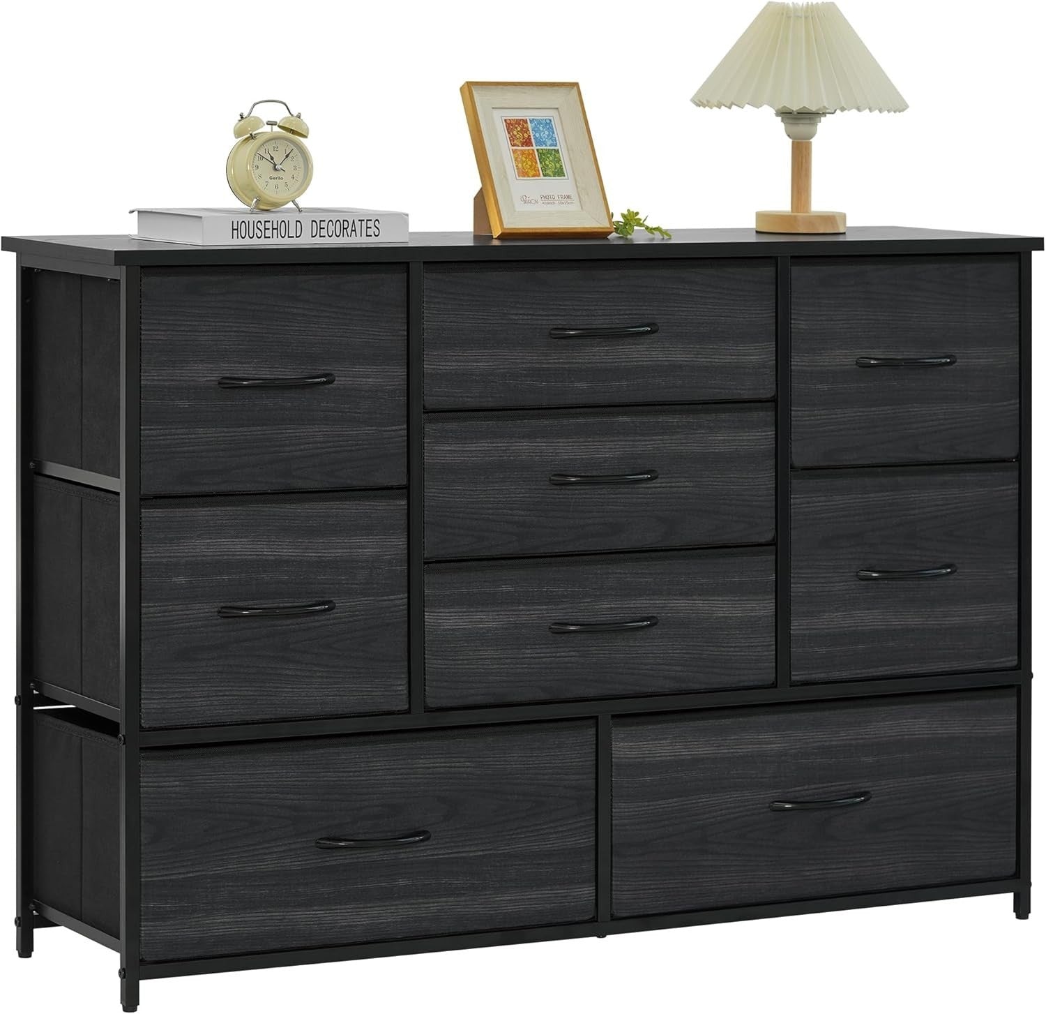 9 Drawer Wooden Dresser Chest Bedroom Storage Organizer TV Stand 29.8"x110"x75cm