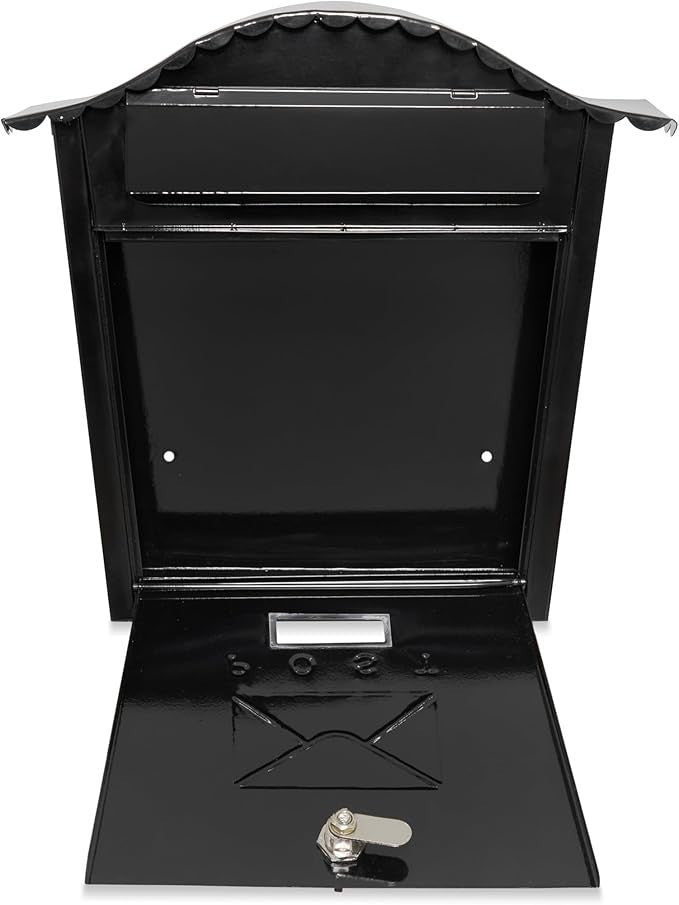 Lockable Cast Iron Wall Mailbox – Weatherproof Post Box for Home | Easy Install