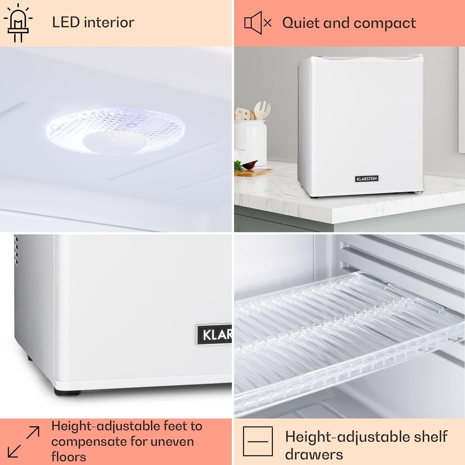 Compact 30L White Mini Fridge Tabletop Cooler for Home Office Room
