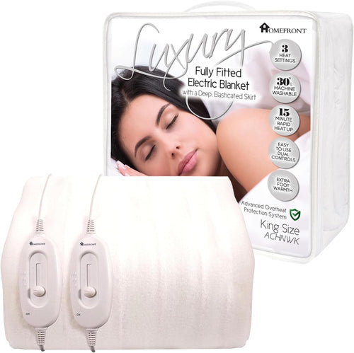 King Electric Underblanket Fitted Mattress Cover Dual Control Washable Bed Warme