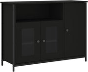 Black Sideboard Storage Cabinet Modern Display Unit for Living Room Hallway