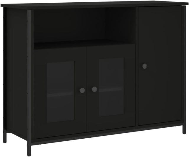 Black Sideboard Storage Cabinet Modern Display Unit for Living Room Hallway