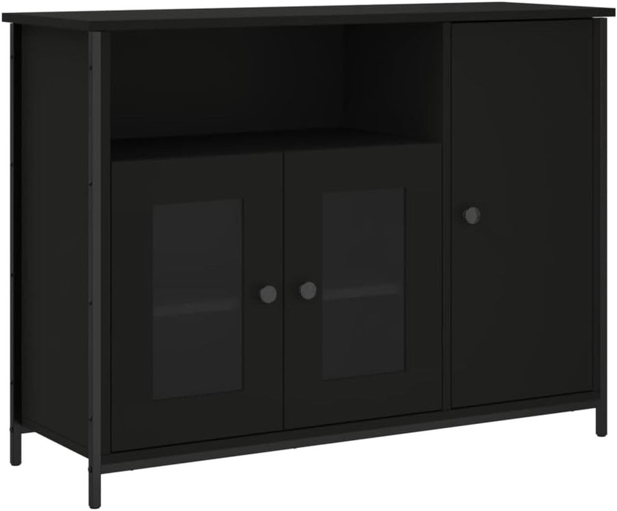 Black Sideboard Storage Cabinet Modern Display Unit for Living Room Hallway