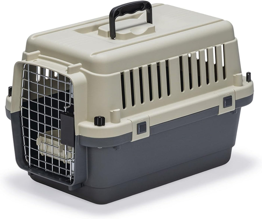 Lockable Dog Transport Crate Plastic Metal Door IATA Compliant 50x33x34cm