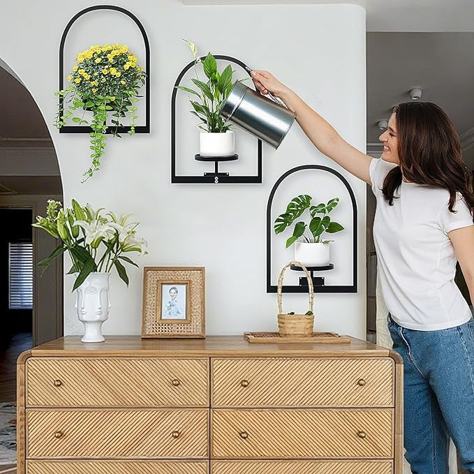 Wall Mounted Metal Plant Shelves Indoor Outdoor Hanging Flower Racks