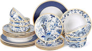 24pc Bone China Dinnerware Set for 6 Elegant Plates Bowls Luxury Tableware