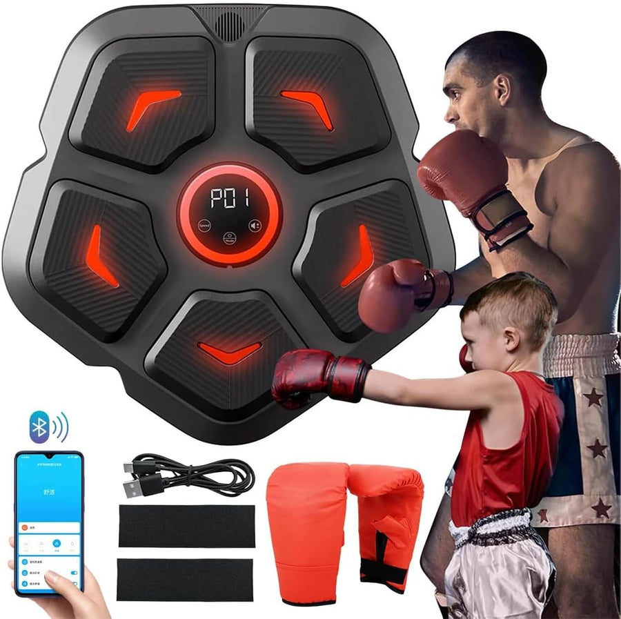 Music Boxing Machine Bluetooth LED Wall Punch Trainer Home Gym Fitness