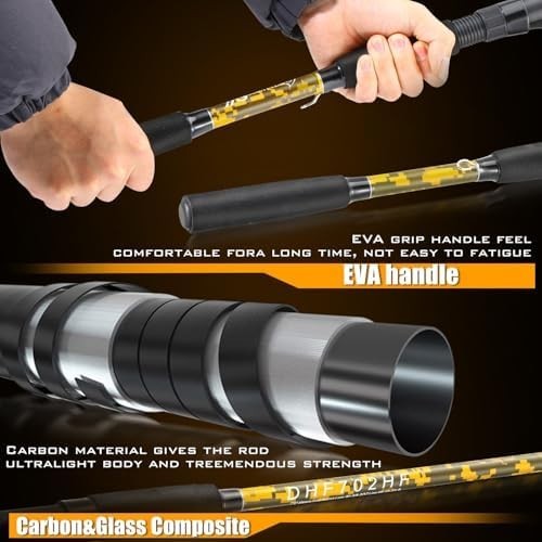 2.1m/2.3m Carbon Fiber Spinning Rod Reel Combo Carp Fishing Set