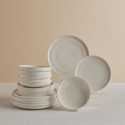 18 Piece Bone China Dinner Set for 6 White Plates Bowls Modern Crockery