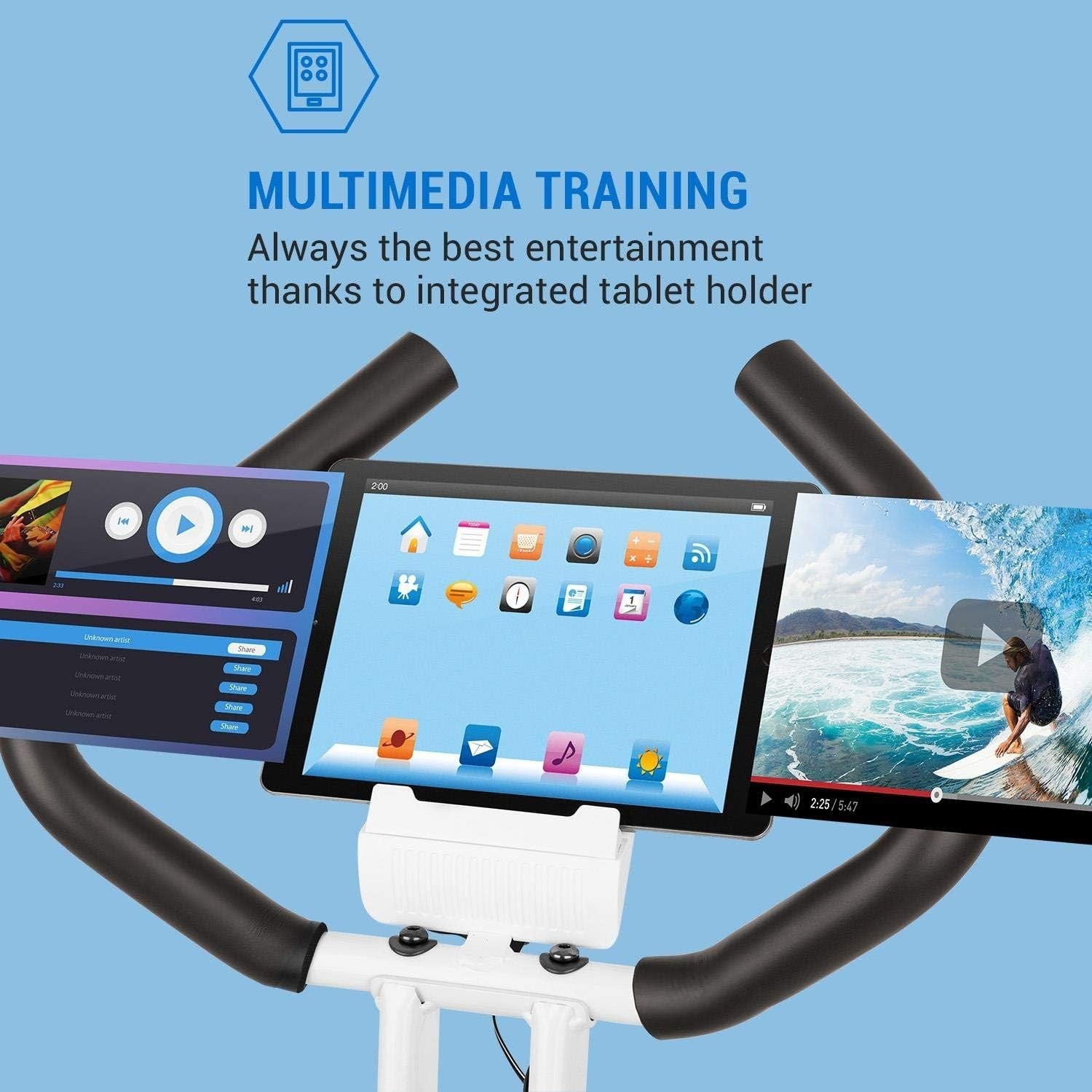 Foldable Magnetic Exercise Bike w/ LCD Monitor, Pulse Sensors & 8 Resistance