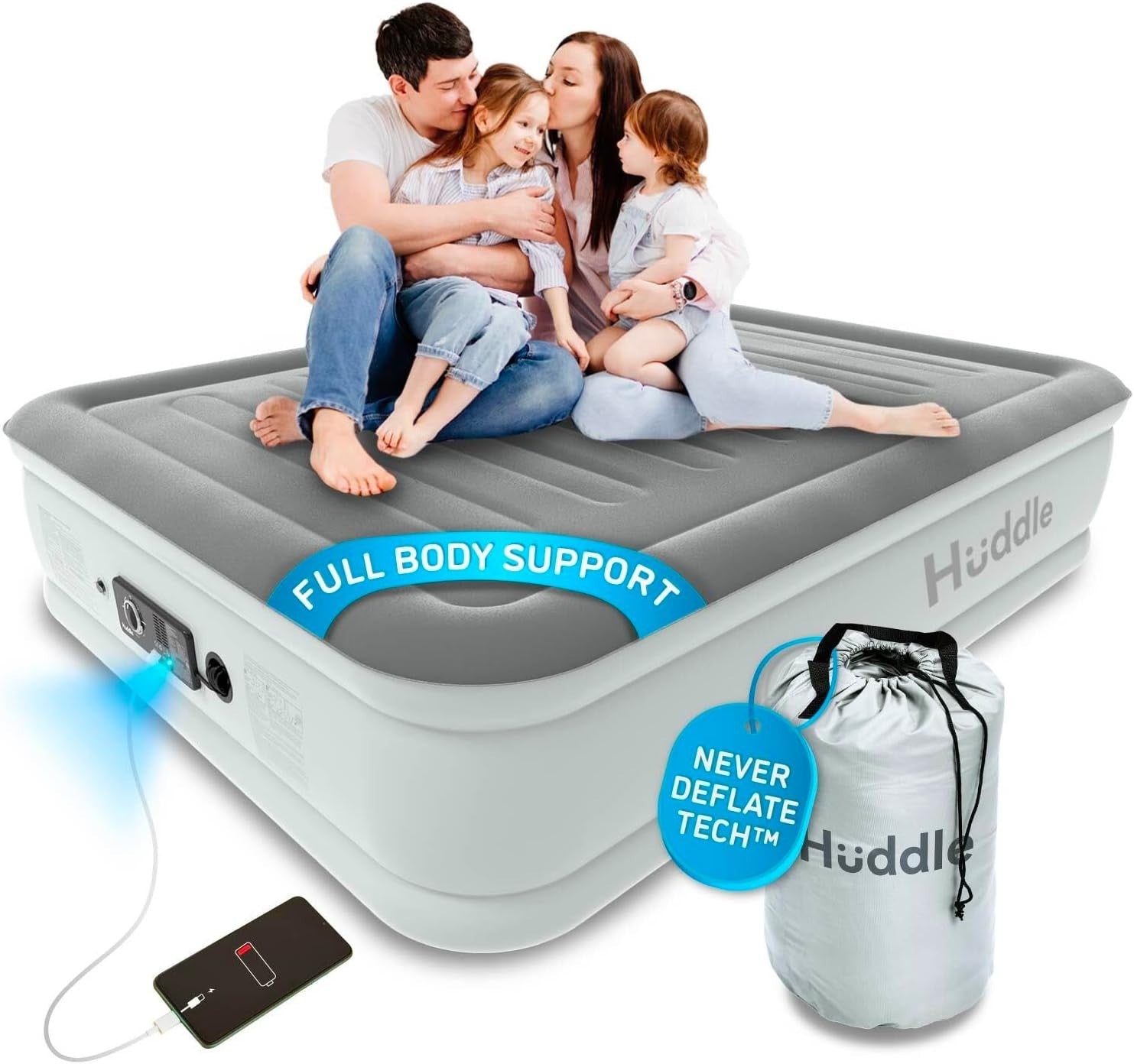 King Size Air Mattress with Built-in Pump | Luxury Inflatable Guest Bed