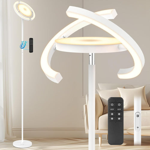 LED Uplighter Floor Lamp Stepless Dimming Touch Remote 3000K–6000K