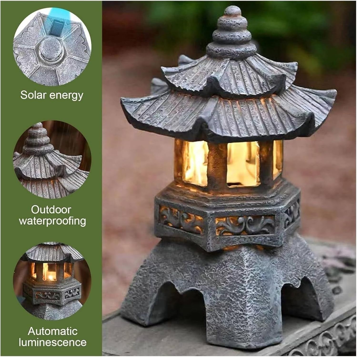 Solar Pagoda Lantern Statue – Japanese Zen Garden Ornament (Style 1)