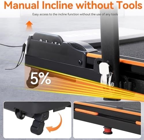 RELEX Foldable Walking Pad Treadmill 1-12 km/h Incline LED Compact