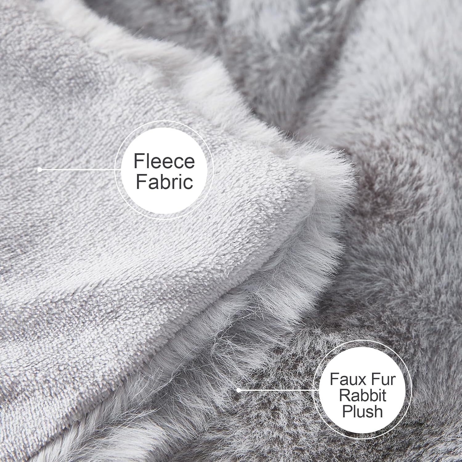 Luxury Thick Plush Fleece Throw Blanket Soft Warm Sofa Bed Light Grey 100x160cm